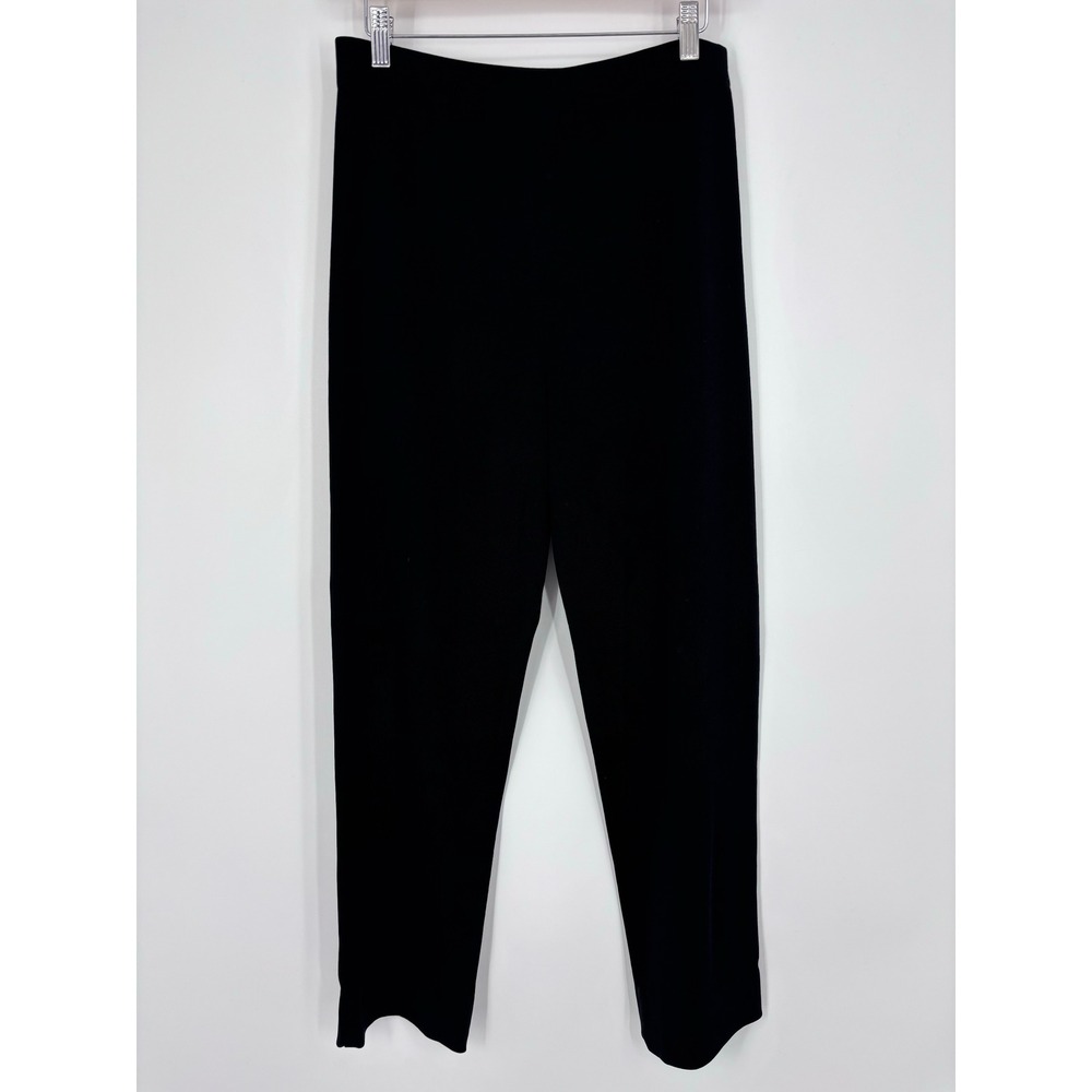 Misook Vintage Black Knit Straight Leg Pull On Elastic Waist Pants Womens Size S